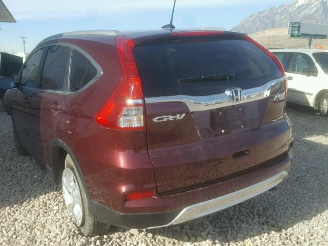 2HKRM4H78FH674817 - 2015 HONDA CR-V EXL MAROON photo 3