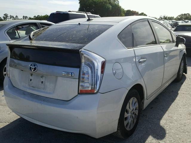 JTDKN3DP8C3003749 - 2012 TOYOTA PRIUS PLUG WHITE photo 4