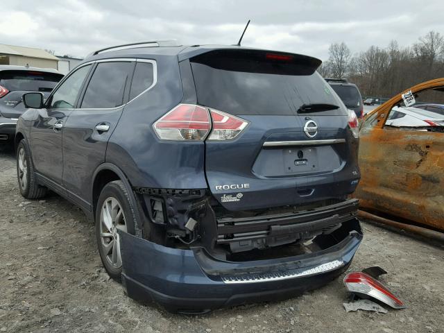 5N1AT2MT1EC837773 - 2014 NISSAN ROGUE S BLUE photo 3