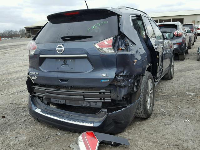 5N1AT2MT1EC837773 - 2014 NISSAN ROGUE S BLUE photo 4