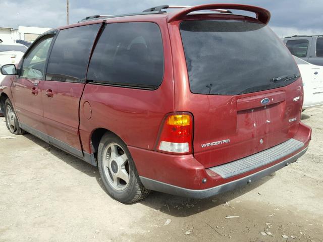 2FMZA57452BA22258 - 2002 FORD WINDSTAR S RED photo 3