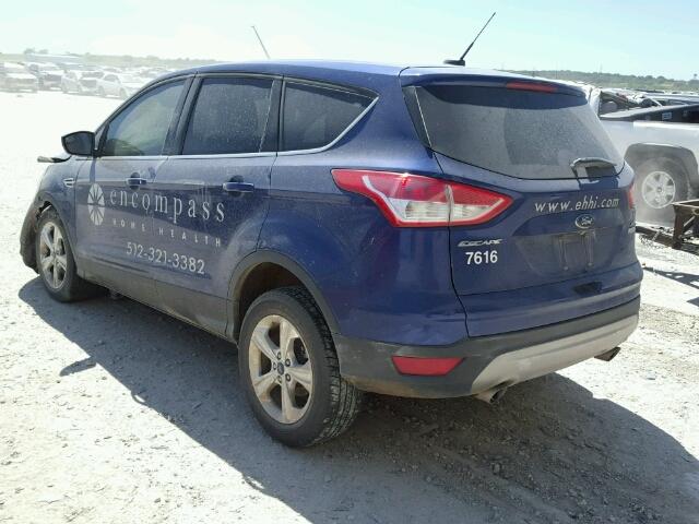 1FMCU0GX9EUC61532 - 2014 FORD ESCAPE SE BLUE photo 3