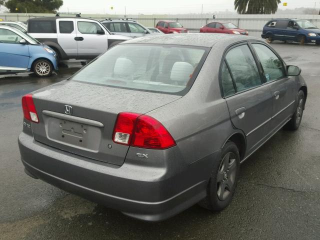 2HGES26704H504809 - 2004 HONDA CIVIC EX ნაცრისფერი ფოტო 4