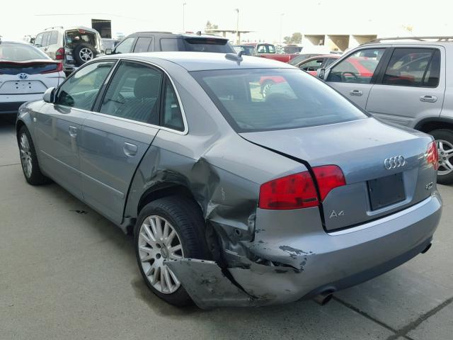 WAUDF78E36A197674 - 2006 AUDI A4 2.0T QU GRAY photo 3