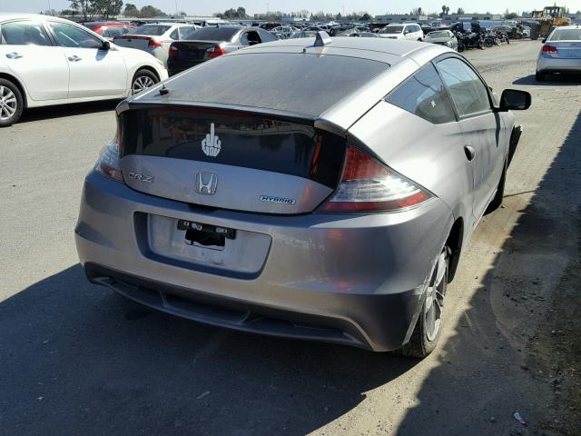 JHMZF1D69BS006959 - 2011 HONDA CR-Z EX GRAY photo 4