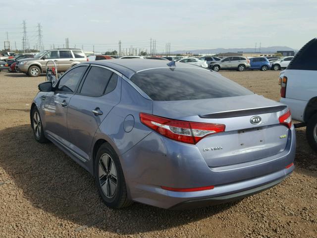 KNAGM4AD2C5010903 - 2012 KIA OPTIMA HYB BLUE photo 3