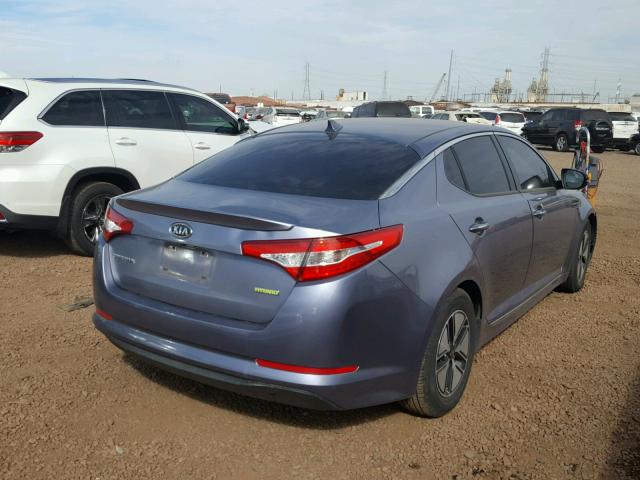 KNAGM4AD2C5010903 - 2012 KIA OPTIMA HYB BLUE photo 4