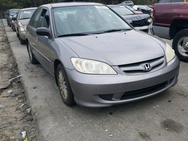 2HGES15515H622847 - 2005 HONDA CIVIC LX GRAY photo 1