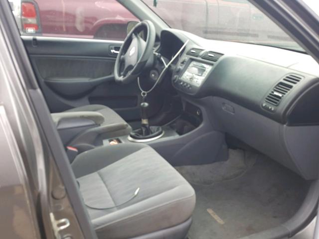 2HGES15515H622847 - 2005 HONDA CIVIC LX GRAY photo 5