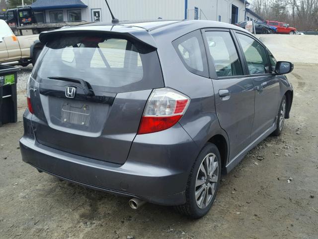 JHMGE8H57DC060911 - 2013 HONDA FIT SPORT GRAY photo 4