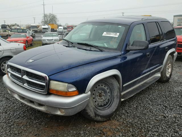 1B4HS58N42F111335 - 2002 DODGE DURANGO SL BLUE photo 2