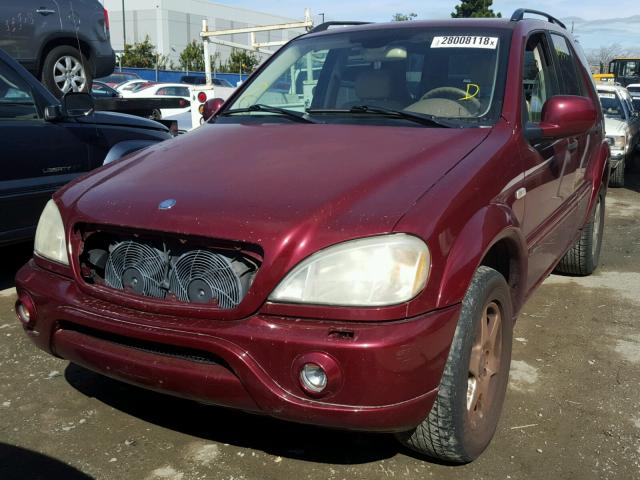 4JGAB72E41A223472 - 2001 MERCEDES-BENZ ML 430 RED photo 2