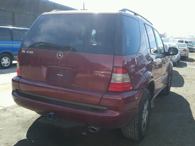 4JGAB72E41A223472 - 2001 MERCEDES-BENZ ML 430 红色 照片 4