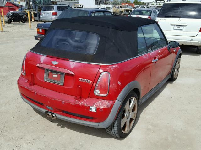 WMWRH33546TK59507 - 2006 MINI COOPER S RED photo 4