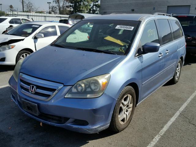 5FNRL384X5B069665 - 2005 HONDA ODYSSEY EX BLUE photo 2