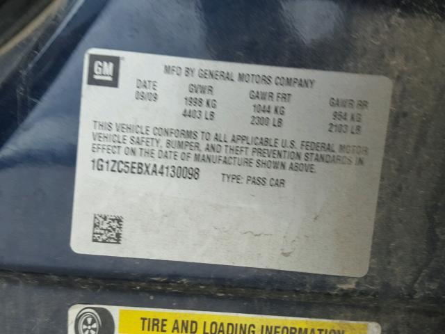 1G1ZC5EBXA4130098 - 2010 CHEVROLET MALIBU 1LT 蓝色 照片 10