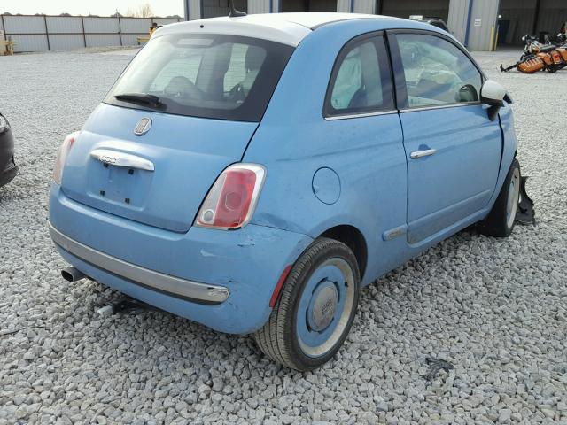 3C3CFFCR7FT558811 - 2015 FIAT 500 LOUNGE BLUE photo 4