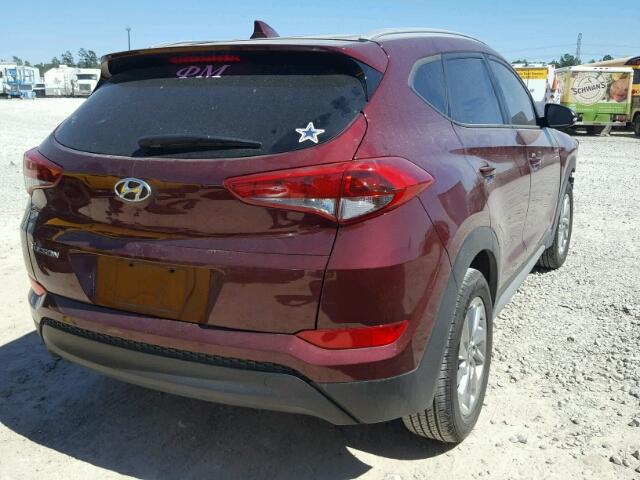 KM8J33A45HU492913 - 2017 HYUNDAI TUCSON LIM MAROON photo 4