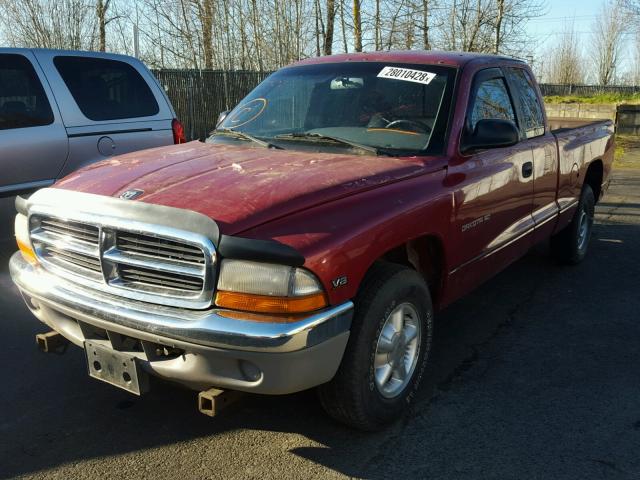 1B7GL23Y9VS159579 - 1997 DODGE DAKOTA RED photo 2