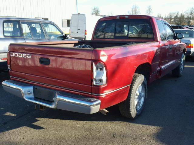 1B7GL23Y9VS159579 - 1997 DODGE DAKOTA RED photo 4