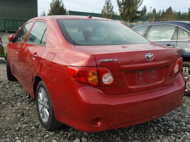 2T1BU4EE6AC406543 - 2010 TOYOTA COROLLA BA RED photo 3