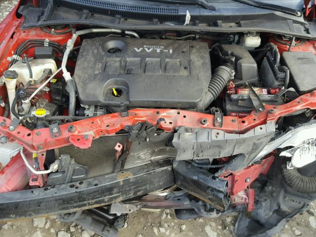 2T1BU4EE6AC406543 - 2010 TOYOTA COROLLA BA RED photo 7