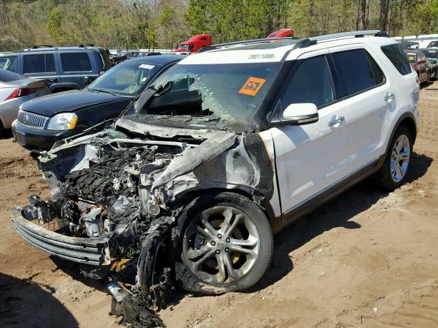 1FM5K7F8XFGC58270 - 2015 FORD EXPLORER L WHITE photo 2