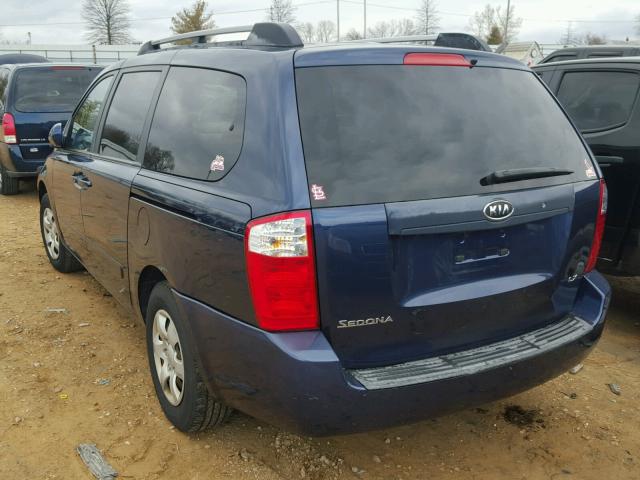 KNDMB233966033887 - 2006 KIA SEDONA EX BLUE photo 3