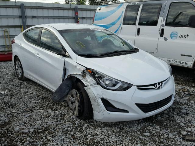 5NPDH4AE3GH738769 - 2016 HYUNDAI ELANTRA SE WHITE photo 1