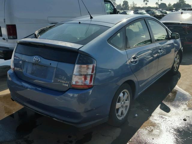 JTDKB20U240020063 - 2004 TOYOTA PRIUS BLUE photo 4