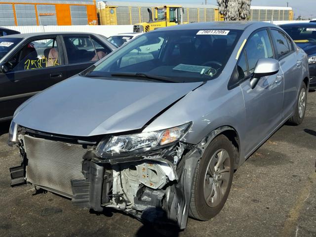 19XFB2F54DE227515 - 2013 HONDA CIVIC LX SILVER photo 2