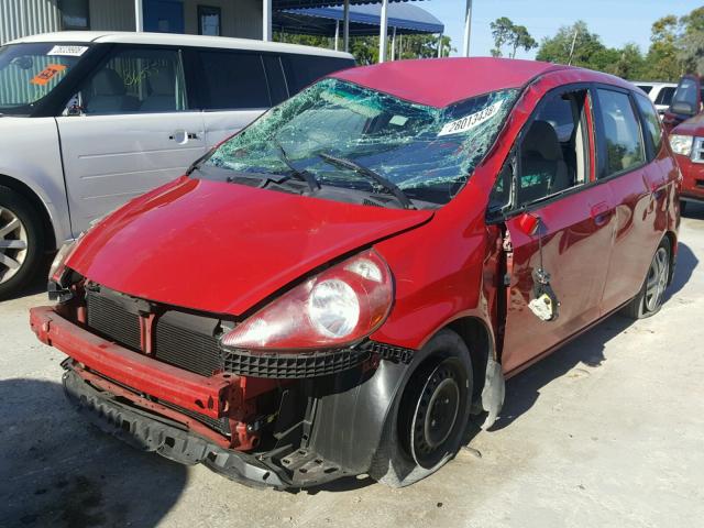 JHMGD384X7S022063 - 2007 HONDA FIT RED photo 2