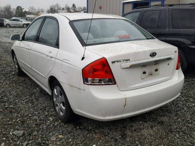 KNAFE121785491489 - 2008 KIA SPECTRA EX WHITE photo 3