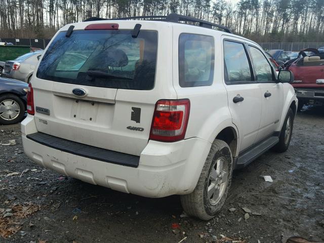 1FMCU92Z08KB02203 - 2008 FORD ESCAPE XLS WHITE photo 4