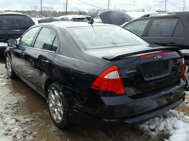 3FAHP0HA9AR163409 - 2010 FORD FUSION SE BLACK photo 3