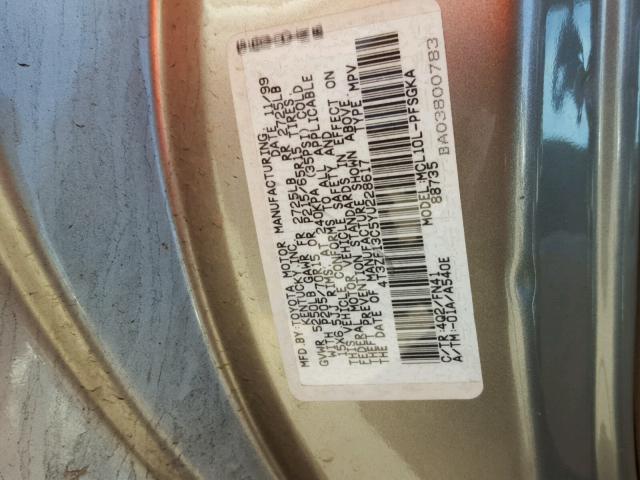 4T3ZF13C5YU228617 - 2000 TOYOTA SIENNA LE BROWN photo 10