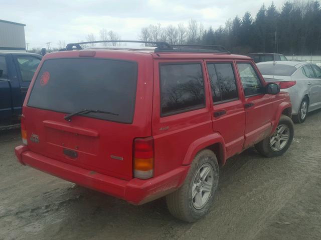 1J4FF58S51L585485 - 2001 JEEP CHEROKEE C RED photo 4