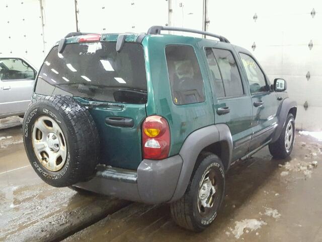 1J4GL48K83W716644 - 2003 JEEP LIBERTY SP GREEN photo 4