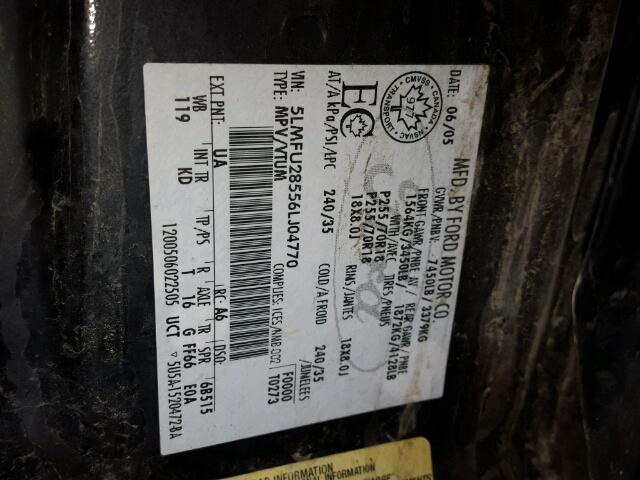 5LMFU28556LJ04770 - 2006 LINCOLN NAVIGATOR შავი ფოტო 10