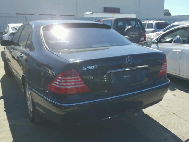 WDBNG70J12A312830 - 2002 MERCEDES-BENZ S 430 BLACK photo 3