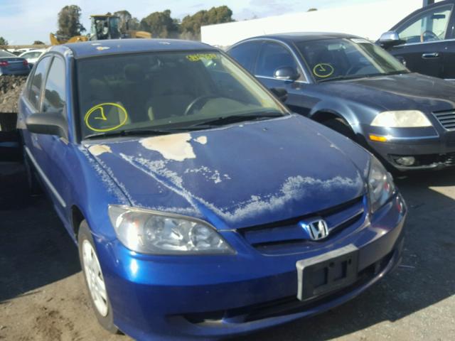 2HGES163X4H599726 - 2004 HONDA CIVIC DX V BLUE photo 1