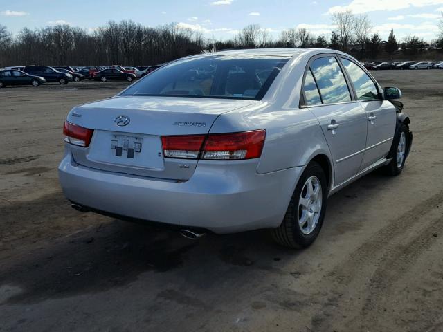 5NPEU46F96H001396 - 2006 HYUNDAI SONATA GLS SILVER photo 4