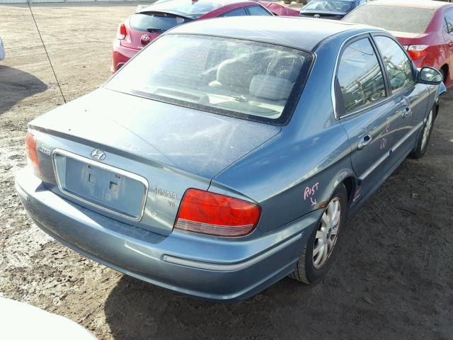 KMHWF35H24A025910 - 2004 HYUNDAI SONATA GLS TEAL photo 4