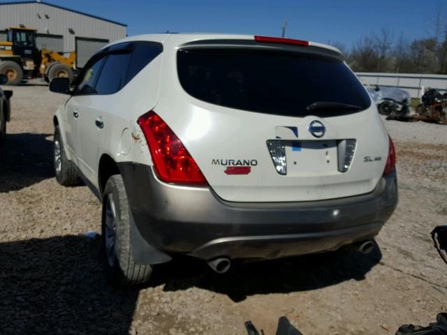 JN8AZ08W55W404729 - 2005 NISSAN MURANO SL WHITE photo 3