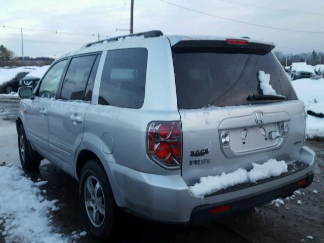 5FNYF18737B021445 - 2007 HONDA PILOT EXL SILVER photo 3