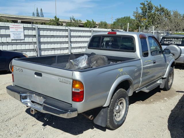 4TASN92N8YZ623540 - 2000 TOYOTA TACOMA XTR SILVER photo 4