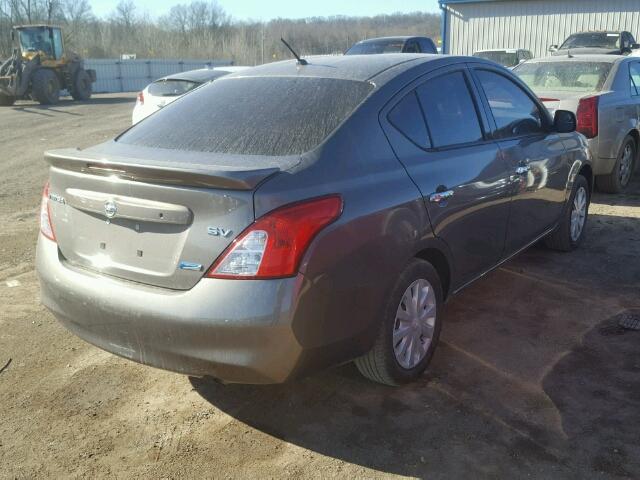 3N1CN7AP9EL871110 - 2014 NISSAN VERSA S GRAY photo 4