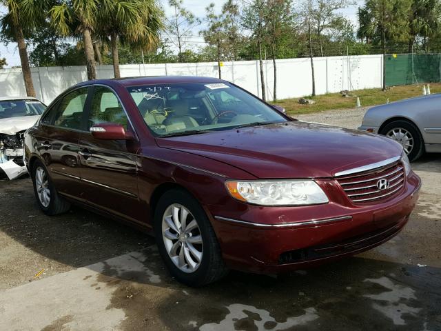 KMHFC46F68A320168 - 2008 HYUNDAI AZERA SE BURGUNDY photo 1