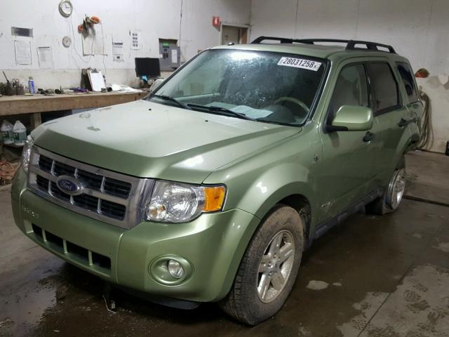 1FMCU49H38KC30855 - 2008 FORD ESCAPE HEV GREEN photo 2