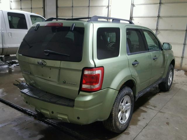 1FMCU49H38KC30855 - 2008 FORD ESCAPE HEV GREEN photo 4